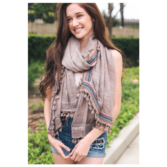 littlegypsie Accessories - Rosewood Boho Woven Embroidery Scarf